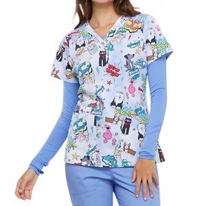 Cherokee Cat/Dog M Scrub Top